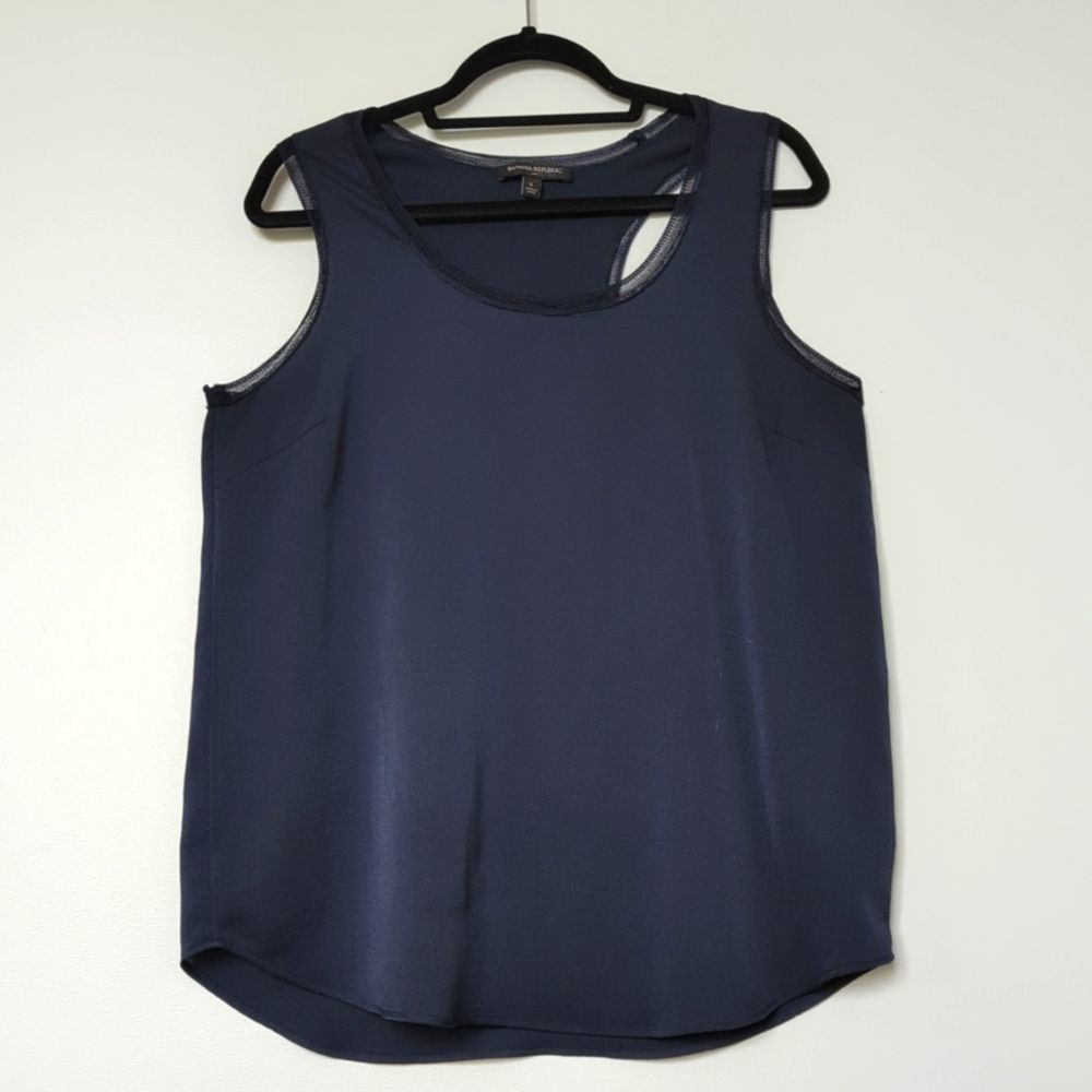 Navy viscose racerback tank L